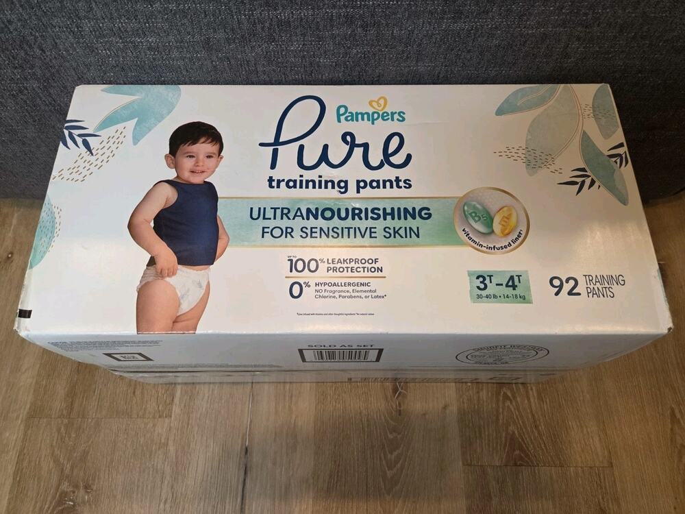 92 Pack Pampers Pure Protection Soft Training Underwear, Unisex, Size 3T4T NEW